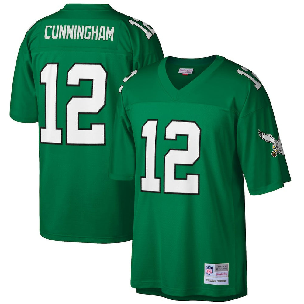 Mitchell & Ness Randall Cunningham Philadelphia Eagles Big & Tall 1990 Retired Player Replica Jersey Kelly Green