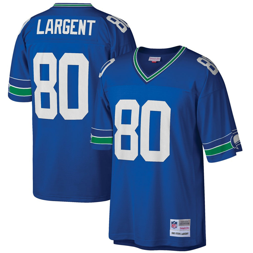 Mitchell & Ness Steve Largent Seattle Seahawks Big & Tall 1985 Retired Player Replica Jersey Royal