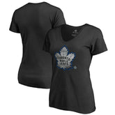 Toronto Maple Leafs Women's Core Smoke V-Neck T-Shirt - Black - NHL 3305763