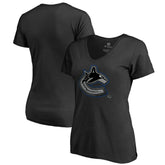 Vancouver Canucks Women's Core Smoke V-Neck T-Shirt - Black - NHL 3305764