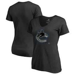 Vancouver Canucks Women's Core Smoke V-Neck T-Shirt - Black - NHL 3305764