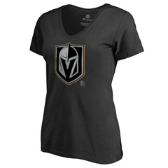 Vegas Golden Knights Women's Core Smoke V-Neck T-Shirt - Black - NHL 3305765