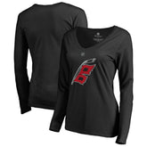 Carolina Hurricanes Women's Team Alternate Long Sleeve V-Neck T-Shirt - Black - NHL 3310009