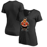 Philadelphia Flyers Women's Gritty V-Neck T-Shirt - Black - NHL 3310278