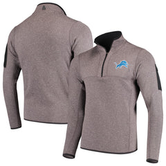 Detroit Lions Antigua Fortune Quarter-Zip Pullover Jacket Charcoal
