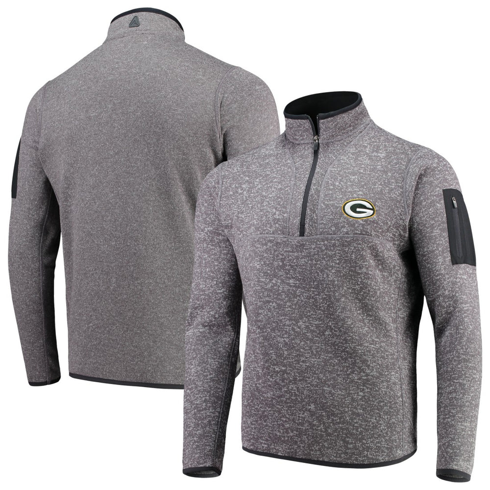 Green Bay Packers Antigua Fortune Quarter-Zip Pullover Jacket Charcoal