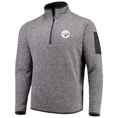 Pittsburgh Steelers Antigua Fortune Quarter-Zip Pullover Jacket Charcoal