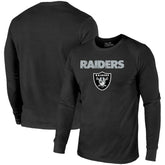 Las Vegas Raiders Majestic Threads Lockup Tri-Blend Long Sleeve T-Shirt Black