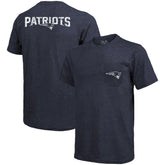 New England Patriots Majestic Threads Tri-Blend Pocket T-Shirt Heathered Navy