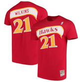 Dominique Wilkins Atlanta Hawks Hardwood Classics Team Name & Number T-Shirt Red | Mitchell & Ness online