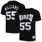 Jason Williams Sacramento Kings Hardwood Classics Team Name & Number T-Shirt Black | Mitchell & Ness