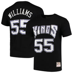Jason Williams Sacramento Kings Hardwood Classics Team Name & Number T-Shirt Black | Mitchell & Ness