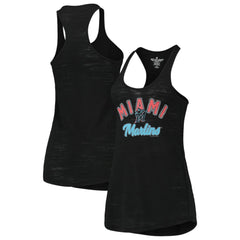 Miami Marlins Soft as a Grape Women's Multi-Count Tri-Blend Tank Top - Black - MLB Lifestyle