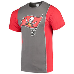 Tampa Bay Buccaneers Refried Apparel Sustainable Upcycled Split T-Shirt Pewter/Red