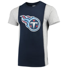 Tennessee Titans Refried Apparel Sustainable Upcycled Split T-Shirt Navy/Gray