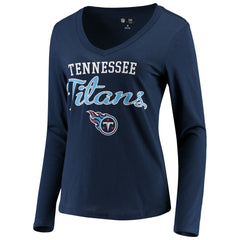 Tennessee Titans G-III 4Her by Carl Banks Women's Post Season Long Sleeve V-Neck T-Shirt Navy