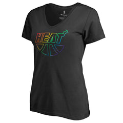 Miami Heat Women's Team Pride Wordmark V-Neck T-Shirt Black