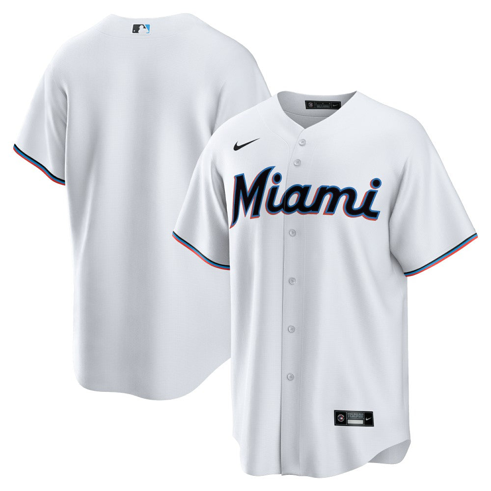 Miami Marlins Nike Home Replica Team Jersey - White - Nike Sale