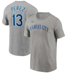 Salvador Perez Kansas City Royals Nike Name & Number T-Shirt - Gray - Nike Lifestyle