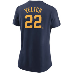 Christian Yelich Milwaukee Brewers Nike Women's Name & Number T-Shirt - Navy - Nike Online