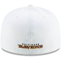 Baltimore Ravens New Era Shield Omaha 59FIFTY Fitted Hat White