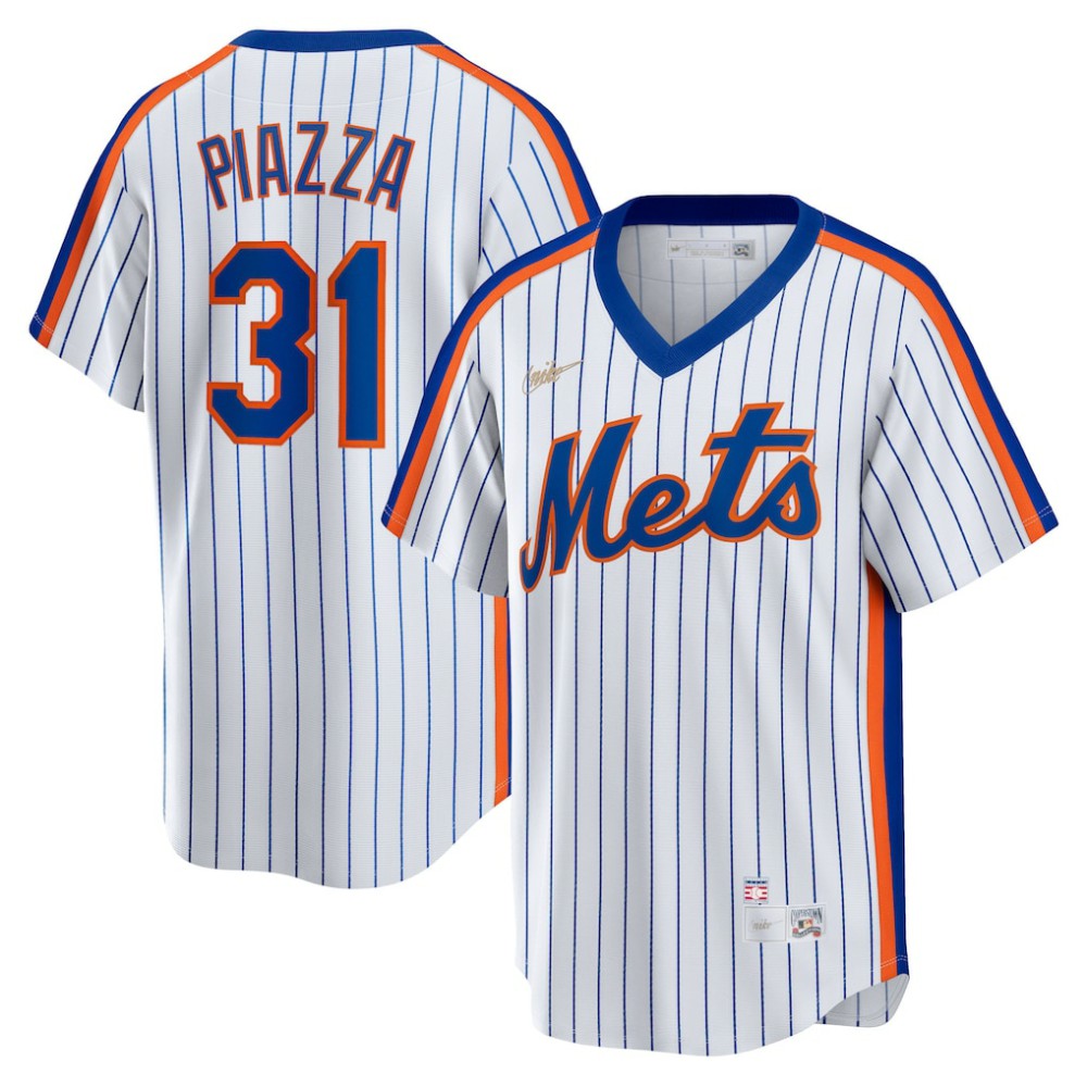 Mike Piazza New York Mets Nike Home Cooperstown Collection Player Jersey - White - Nike Discount