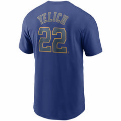 Christian Yelich Milwaukee Brewers Nike Name & Number T-Shirt - Royal - Nike Discount