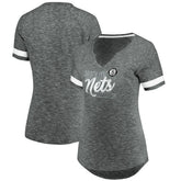 Brooklyn Nets Women's Showtime Winning With Pride Notch Neck T-Shirt Gray/White | Fanatics online