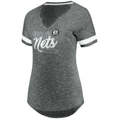 Brooklyn Nets Women's Showtime Winning With Pride Notch Neck T-Shirt Gray/White | Fanatics online