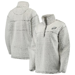 Philadelphia Eagles Women's Sherpa Quarter-Zip Pullover Jacket Gray