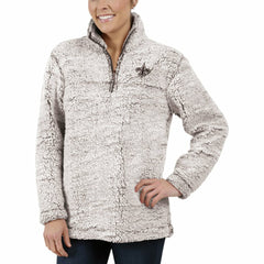New Orleans Saints G-III 4Her by Carl Banks Women's Sherpa Quarter-Zip Pullover Jacket Gray