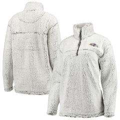Baltimore Ravens G-III 4Her by Carl Banks Women's Sherpa Quarter-Zip Pullover Jacket Gray