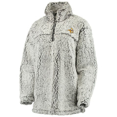 Minnesota Vikings Women's Sherpa Quarter-Zip Pullover Jacket Gray