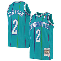 Larry Johnson Charlotte Hornets Youth 1992/93 Hardwood Classics Swingman Jersey Teal | Mitchell & Ness US