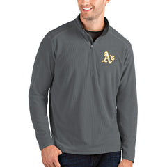 Athletics Antigua Glacier Quarter-Zip Pullover Jacket - Gray - MLB Discount