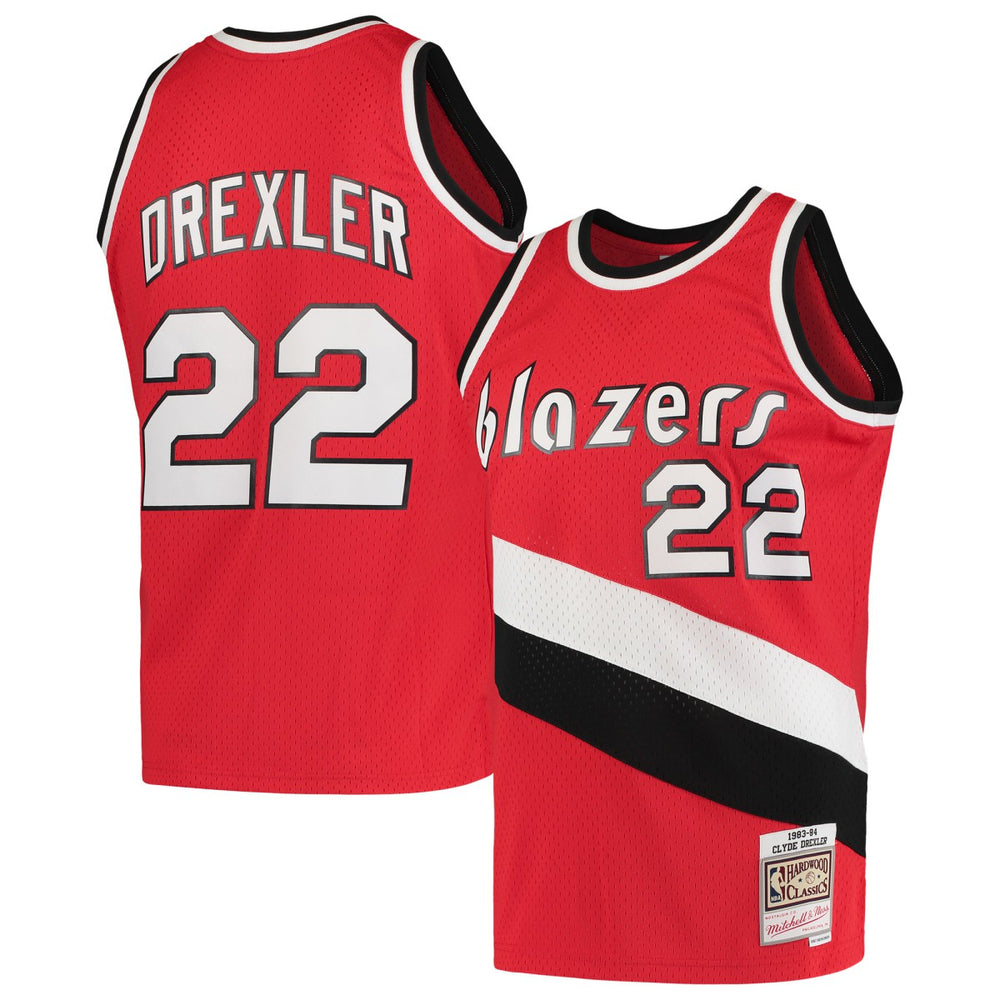 Clyde Drexler Portland Trail Blazers 1983/84 Hardwood Classics Swingman Jersey Red | Mitchell & Ness