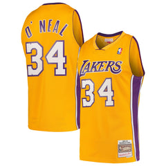 Shaquille O'Neal Los Angeles Lakers Hardwood Classics Swingman Jersey Gold | Mitchell & Ness for sale