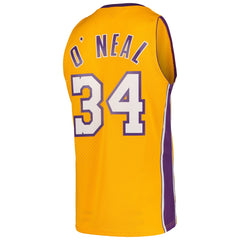 Shaquille O'Neal Los Angeles Lakers Hardwood Classics Swingman Jersey Gold | Mitchell & Ness for sale