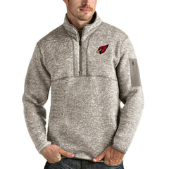 Arizona Cardinals Antigua Fortune Quarter-Zip Pullover Jacket Oatmeal