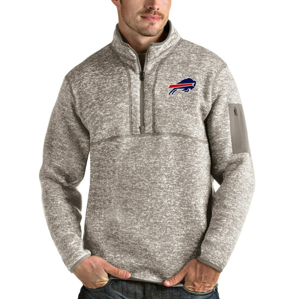 Buffalo Bills Antigua Fortune Quarter-Zip Pullover Jacket Oatmeal