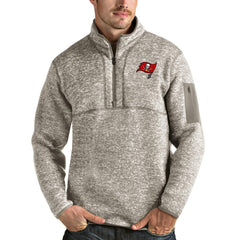 Tampa Bay Buccaneers Antigua Fortune Quarter-Zip Pullover Jacket Oatmeal