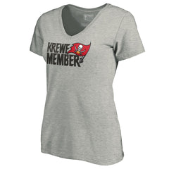 Tampa Bay Buccaneers Women's Krewe Member V-Neck T-Shirt Heather Gray