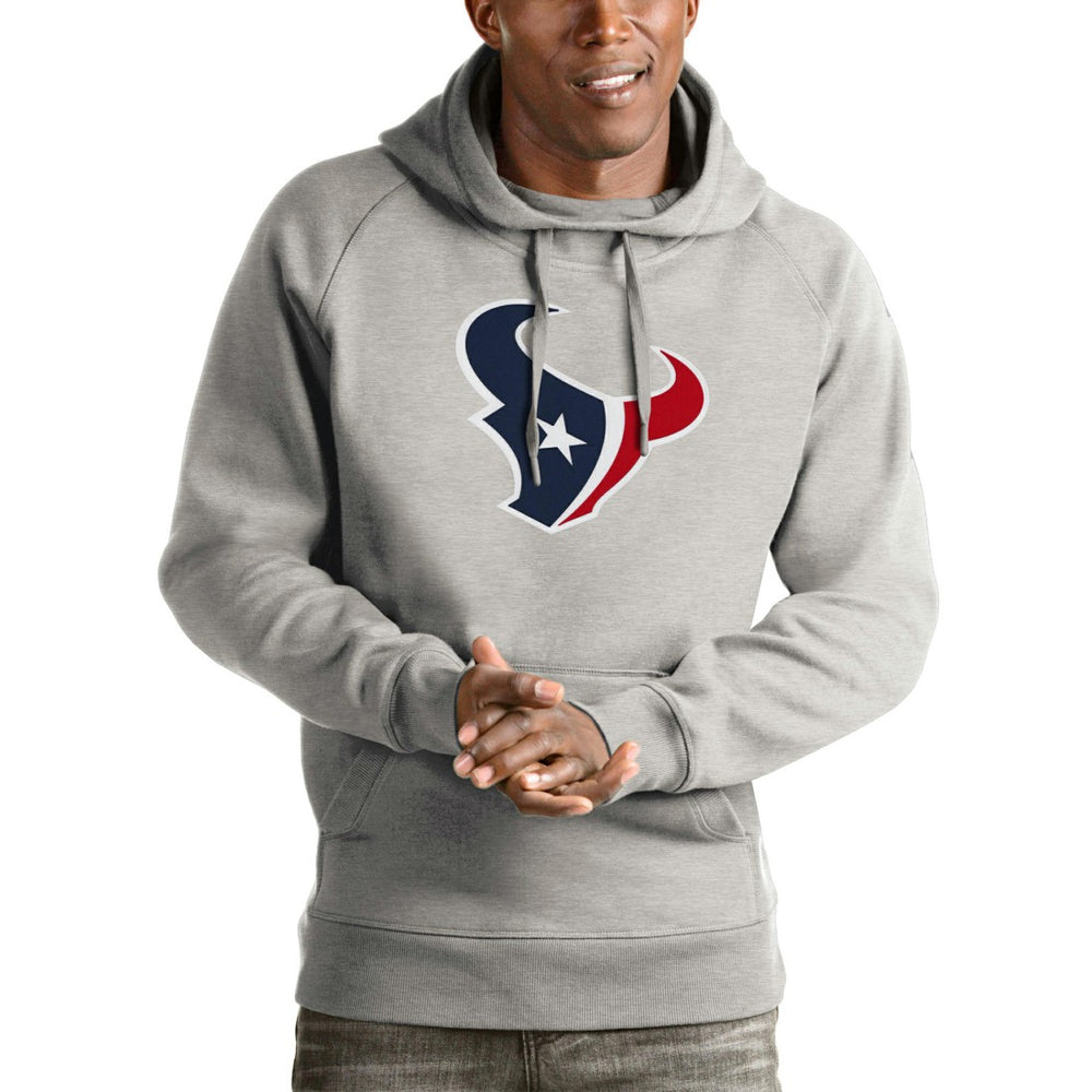 Houston Texans Antigua Victory Pullover Hoodie Heather Gray
