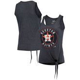 Houston Astros Majestic Threads Women's Scoop Neck Racerback Side Tie Tri-Blend Tank Top - Navy - MLB Online