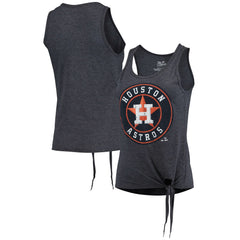 Houston Astros Majestic Threads Women's Scoop Neck Racerback Side Tie Tri-Blend Tank Top - Navy - MLB Online
