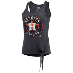 Houston Astros Majestic Threads Women's Scoop Neck Racerback Side Tie Tri-Blend Tank Top - Navy - MLB Online