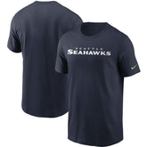 Nike Seattle Seahawks Team Wordmark T-Shirt College Navy