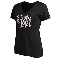 Atlanta Falcons Women's Falcons vs. All Y'all V-Neck T-Shirt Black