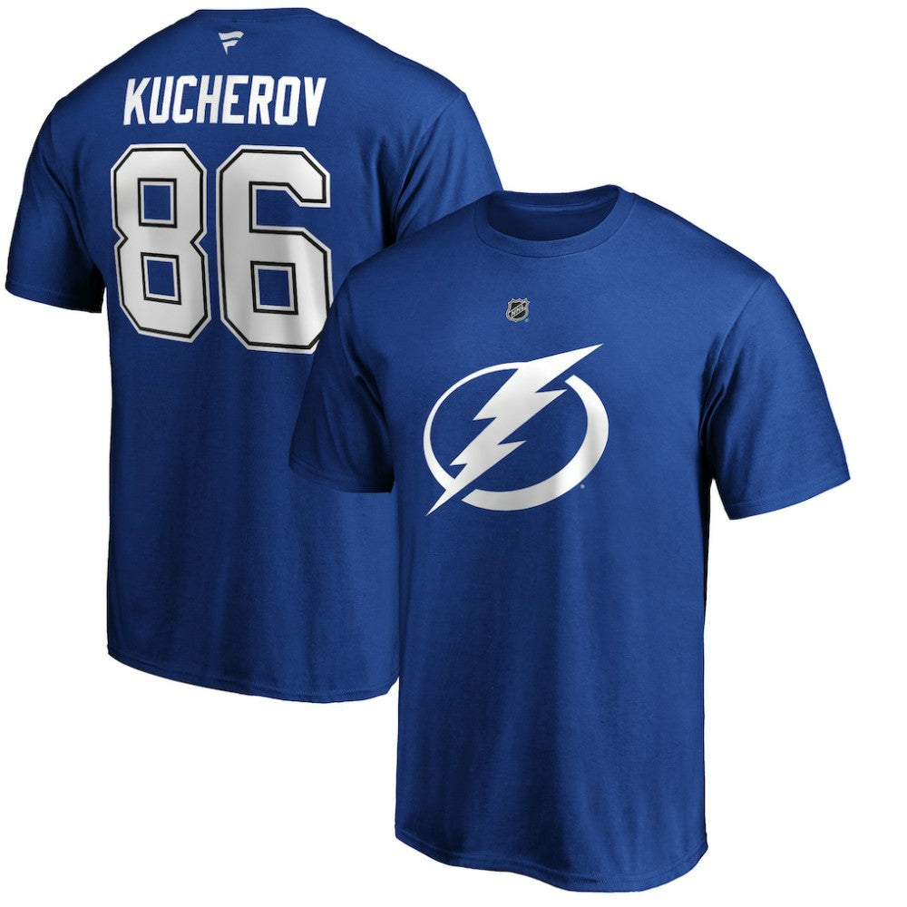 Nikita Kucherov Tampa Bay Lightning Fanatics Authentic Stack Player Name & Number T-Shirt - Blue - NHL 3706569