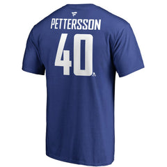 Elias Pettersson Vancouver Canucks Fanatics Authentic Stack Player Name & Number T-Shirt - Blue - NHL 3706578